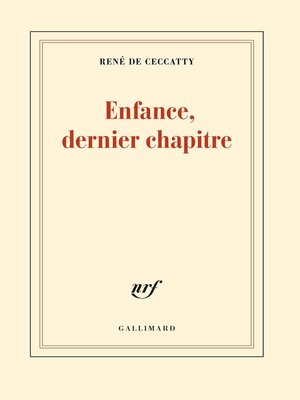 cover image of Enfance, dernier chapitre